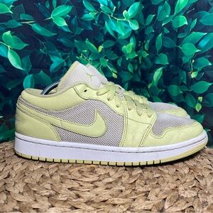 Jordan Green and White Sneakers with Classic Low-Top Design